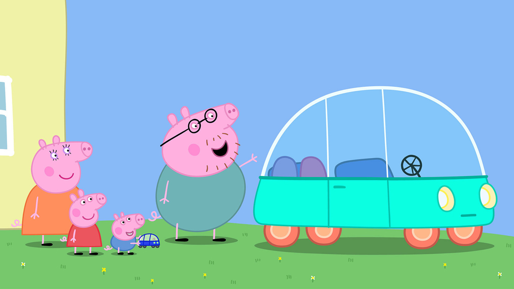 Peppa pig battery store operated car