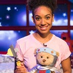 Image for episode "Pearl Mackie-Pink Lion" from Childrens programme "CBeebies Bedtime Stories"